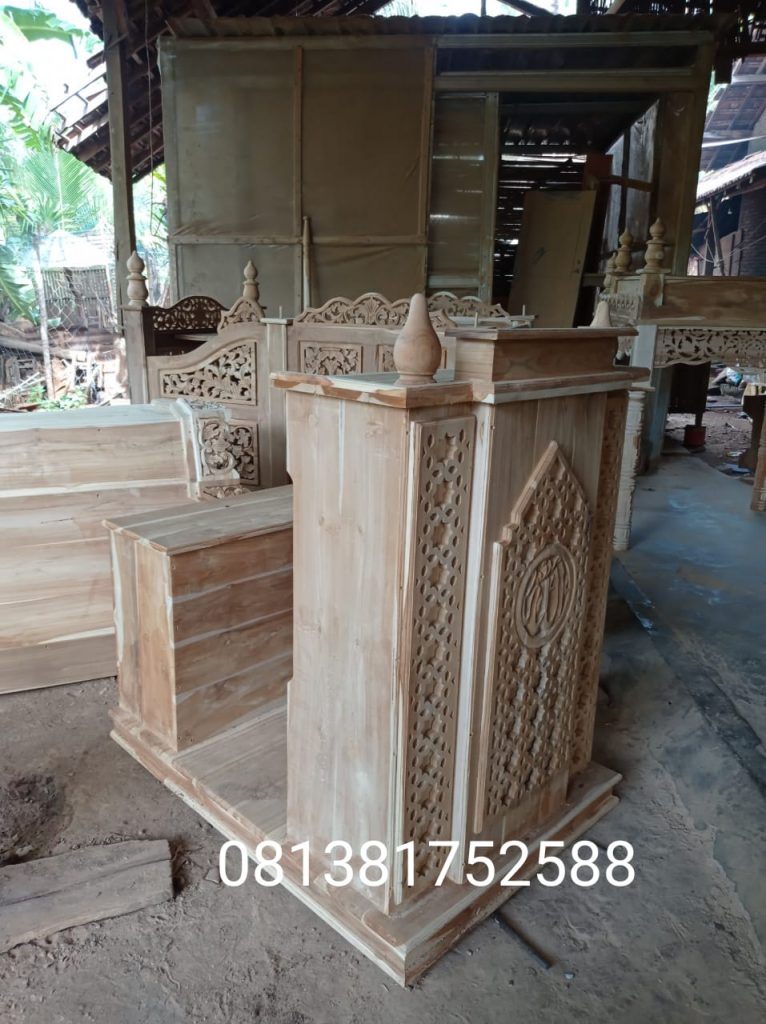 Mimbar Masjid Minimalis Modern kayu jati